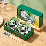 Japanese Hand Painted Ceramic Bowl Set With Chopsticks - Tophatter Daily Deals
