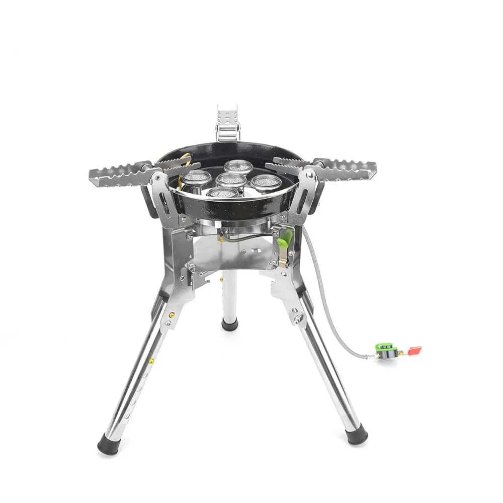 Camping Gas Stove 7400W High-Power Silver Camp Cooking - Tophatter Daily Deals