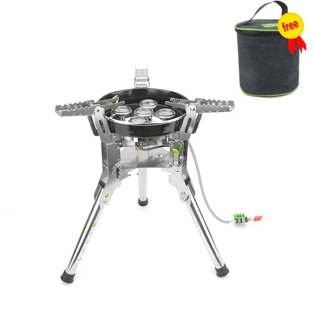 Camping Gas Stove 7400W High-Power Silver Camp Cooking - Tophatter Daily Deals