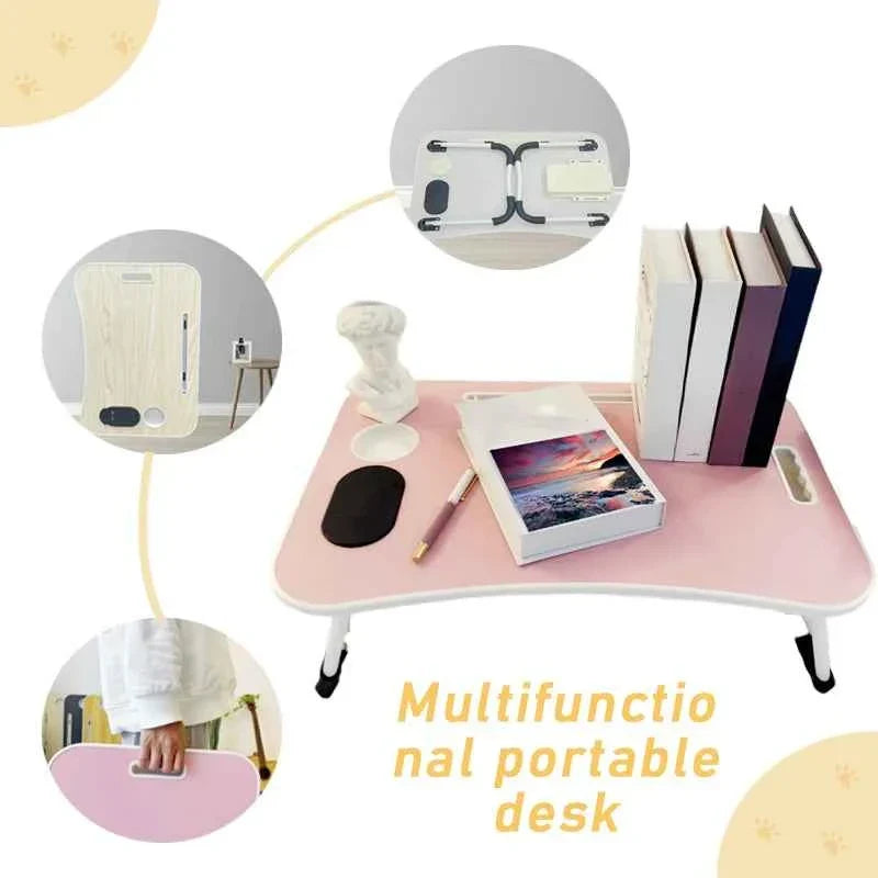 Simple, Sturdy and Durable, Wireless Charging, Foldable Small Table, Bed Laptop Table Furniture & Decor - Tophatter Daily Deals