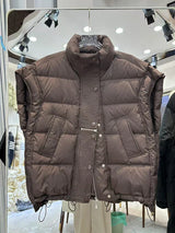 Insulating Women’s Down Vest - Cropped, Duck, Winter Brown - Tophatter Daily Deals