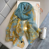 Lightweight Flowy Women’s Silk Scarf - Long Sheer Wrap Multicolored 4 - Tophatter Daily Deals