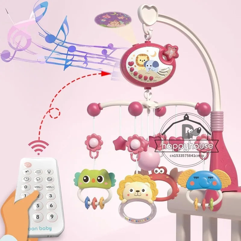 Crib Mobile Remote Music Light Newborn Sensory Toys - Tophatter Daily Deals