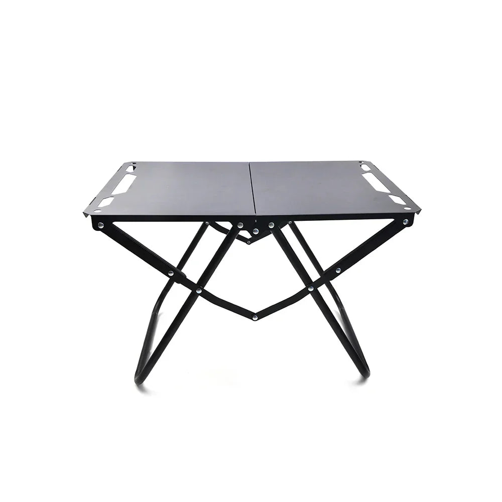 Foldable Hollowed Surface Camping Table Black Camp Furniture - Tophatter Daily Deals