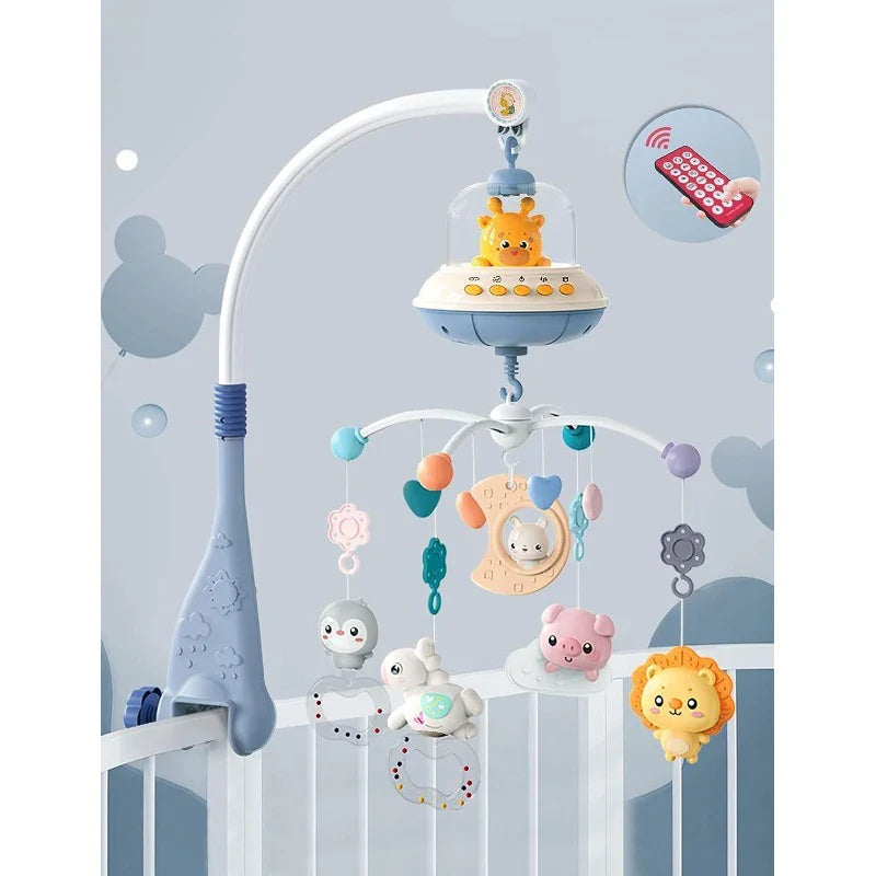 Musical Crib Mobile Newborn Sensory Toys Light Projector 66823-Blue - Tophatter Daily Deals