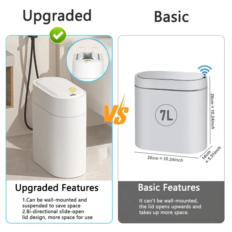Smart Trash Can Wall Mount Automatic Narrow Bin 2025 - Tophatter Daily Deals