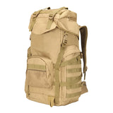 60L Tactical Camping Backpack Waterproof Khaki Backpacks - Tophatter Daily Deals
