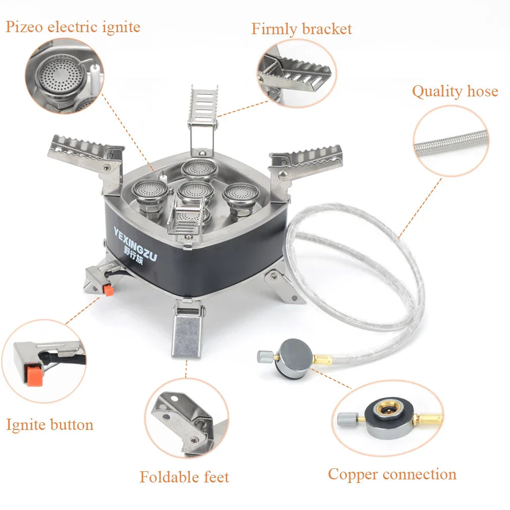 12800W Outdoor Camping Gas Stove Grey Camp Cooking - Tophatter Daily Deals