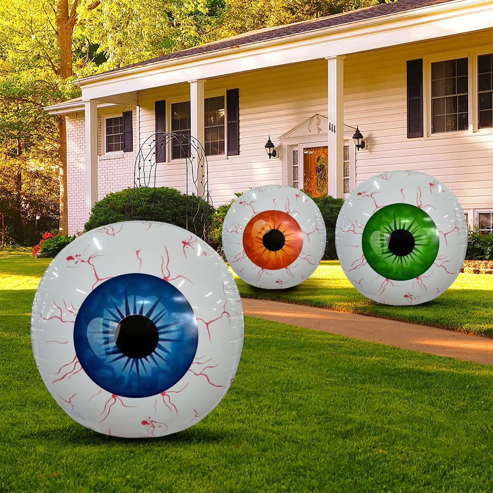 Halloween Inflatables Bloodshot Eyeball Yard Decor 2025 - Tophatter Daily Deals
