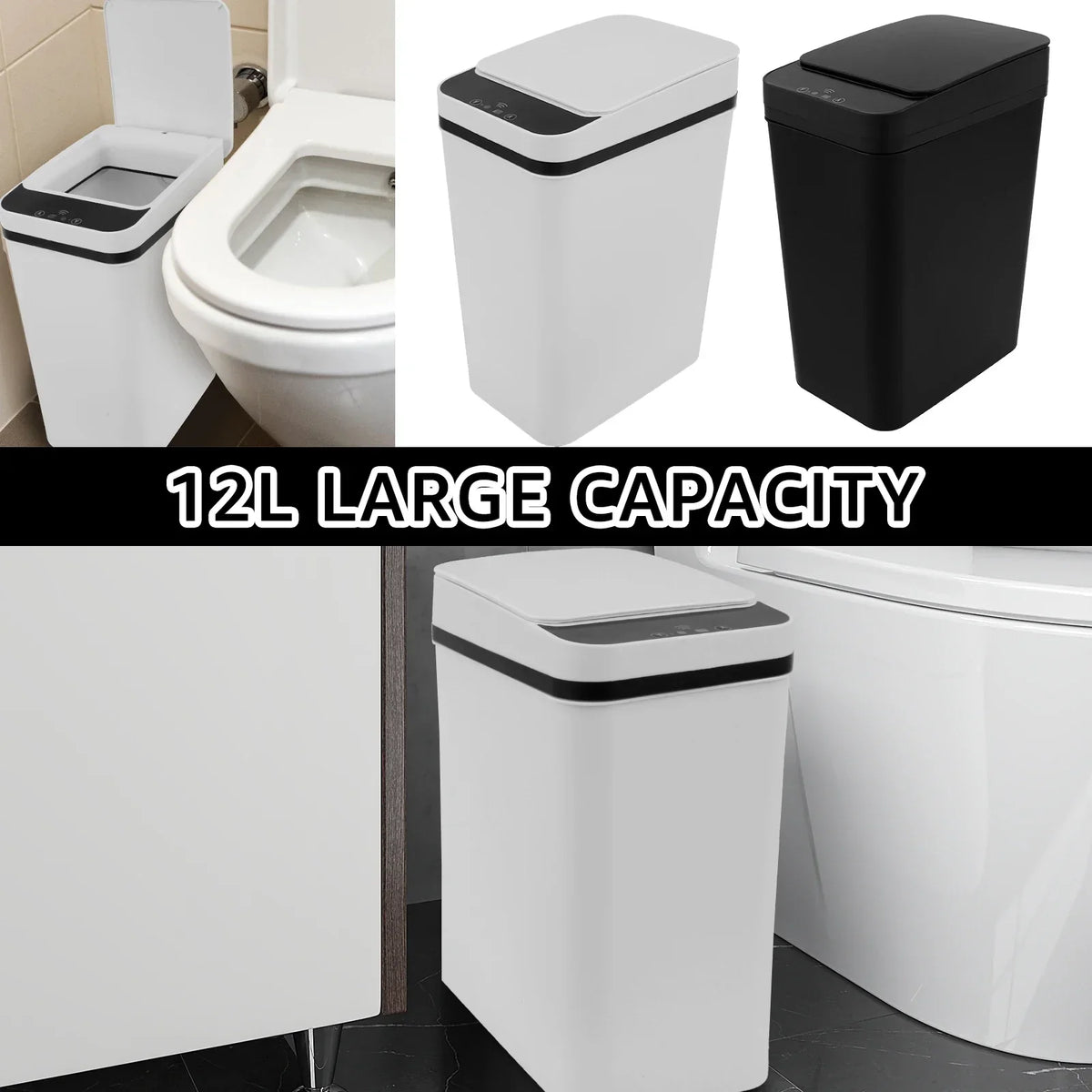 Touchless Automatic Trash Can 12L Sensor Kitchen - Tophatter Daily Deals
