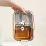 Miffy 3-Section Stainless Steel Lunch Box with Cutlery Animals - Tophatter Daily Deals