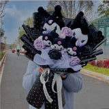 Sanrio Kuromi Plush Toy Bouquet Black x Lilac Flowers - Tophatter Daily Deals