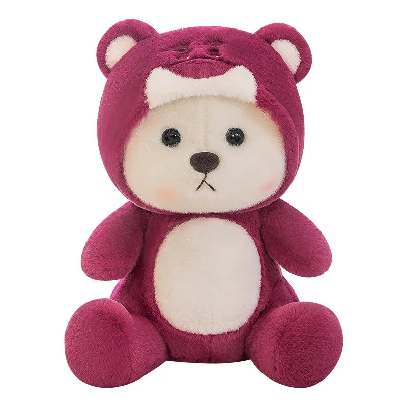 Cute Rose Red Bear Plush Toy Rose Red Animals - Tophatter Daily Deals