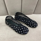 Breathable Women Ballet Flats - Mesh Crystal, Casual Walking Black - Tophatter Daily Deals