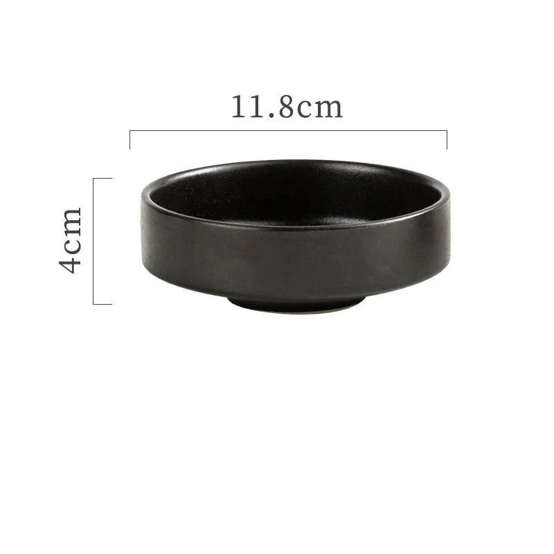 Rice Bowl 4.5 Inch Ceramic Japanese Bowl Fall 2025 Gift 2pcs-matte black - Tophatter Daily Deals