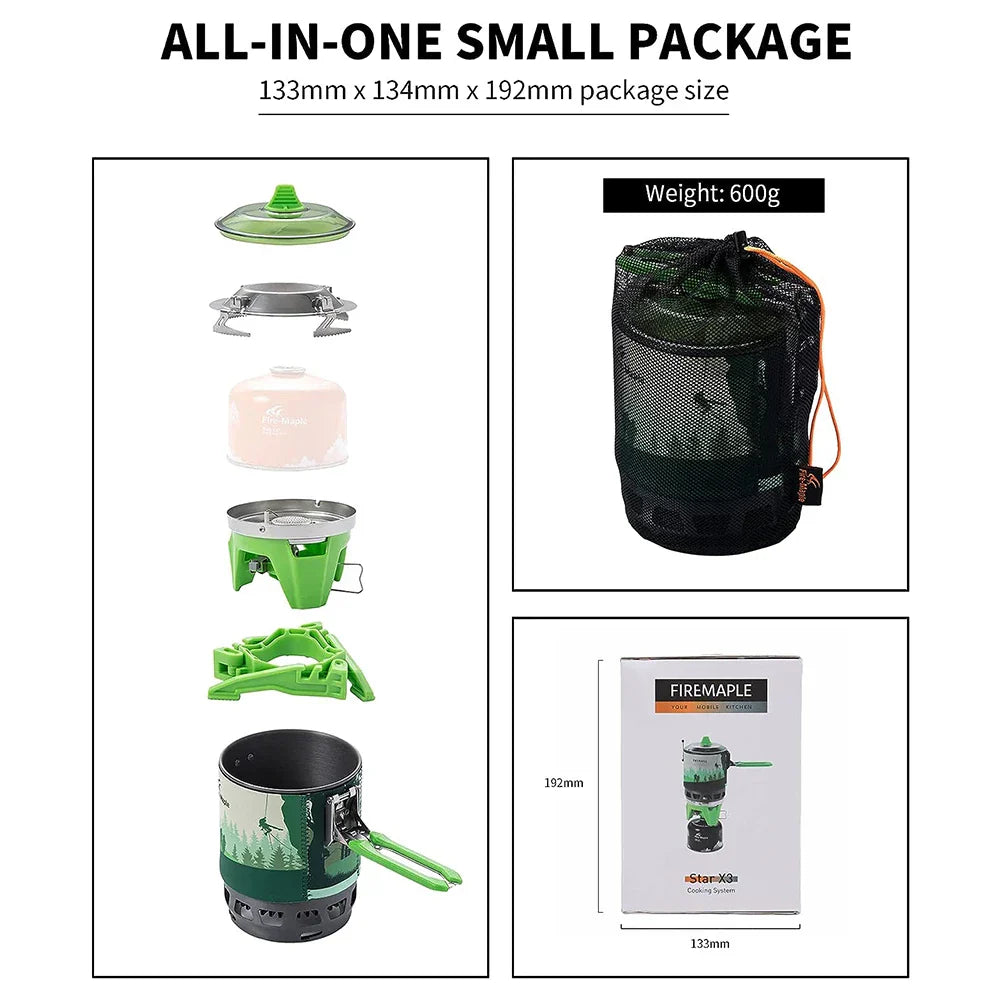 Compact Camping Gas Burner Cooking System Green Camp Cooking - Tophatter Daily Deals