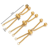 Stainless Steel Bracelet Extenders Adjustable Slider 3Pc Gold 01 3pcs - Tophatter Daily Deals