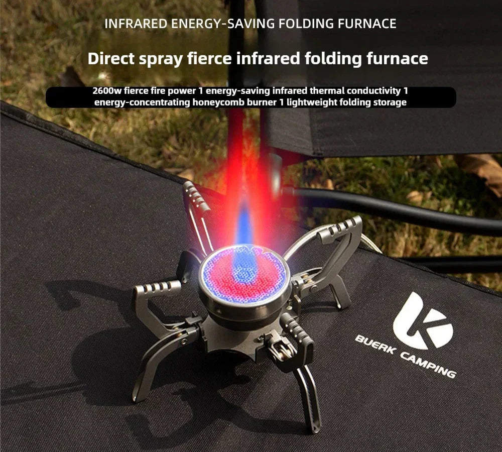 Infrared Mini Camping Stove Folding Split Burner Silver Camp Cooking - Tophatter Daily Deals