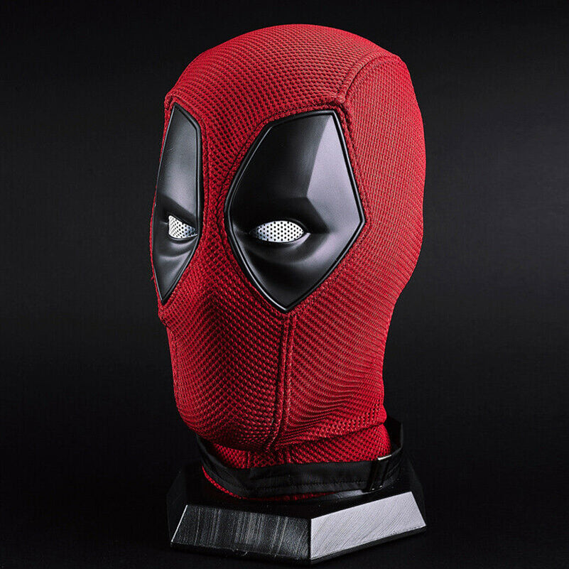Breathable Deadpool Full Head Cosplay Mask for Adults - 2025 Halloween Costume Accessory, Red and Black Latex Design Halloween Masks - Tophatter Daily Deals