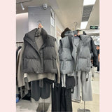 Warm Women's Puffer Vest - Boxy Quilted Polyester Winter - Tophatter Daily Deals