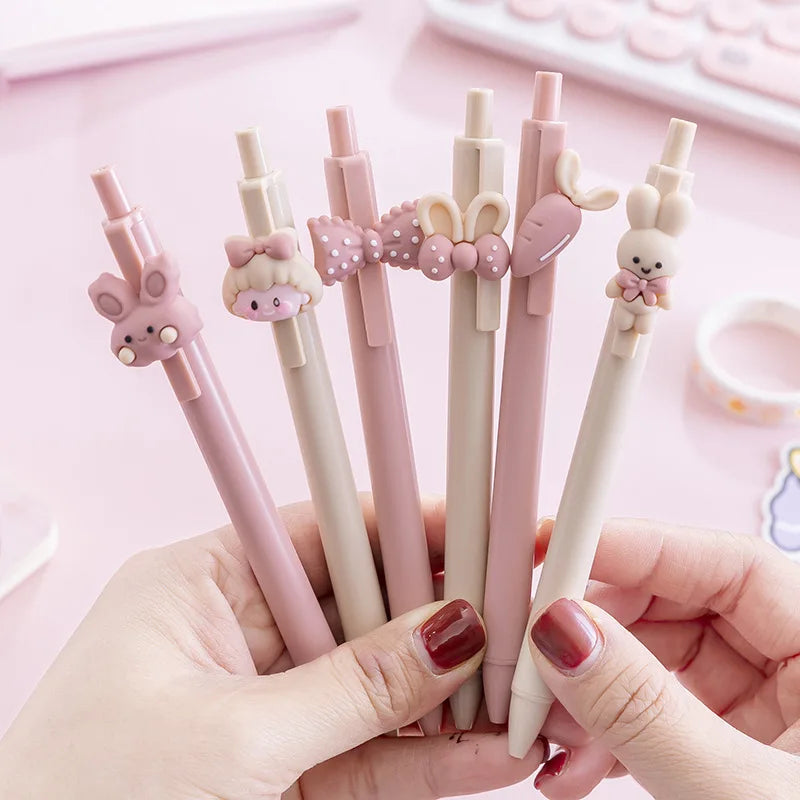 4 Kawaii Rabbit Mechanical Gel Ink Pens School Office Writing Supplies Stationery Pen 0.5mm Animals - Tophatter Daily Deals