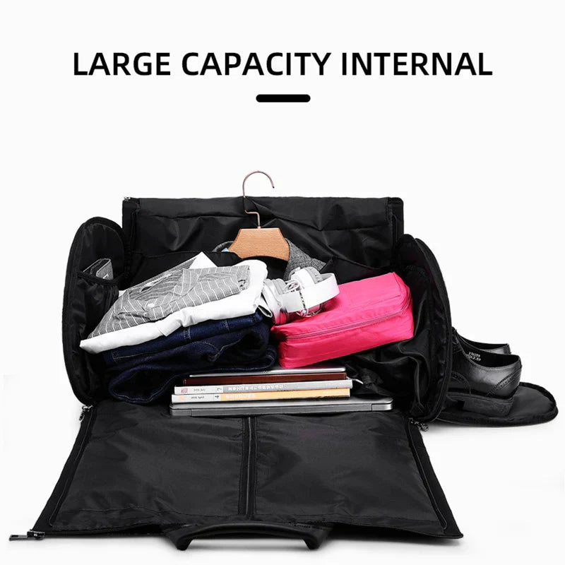 Convertible Garment Duffel Bag Travel Black Duffel Bags - Tophatter Daily Deals