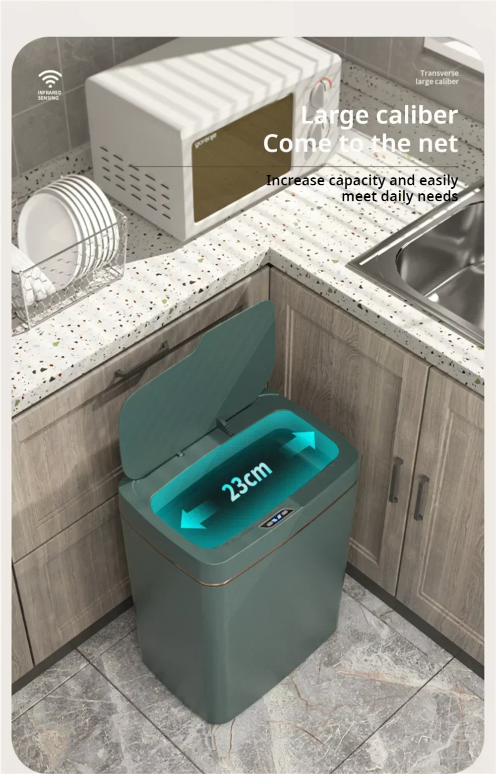 Touchless Smart Sensor Trash Can 15L Waterproof Automatic - Tophatter Daily Deals
