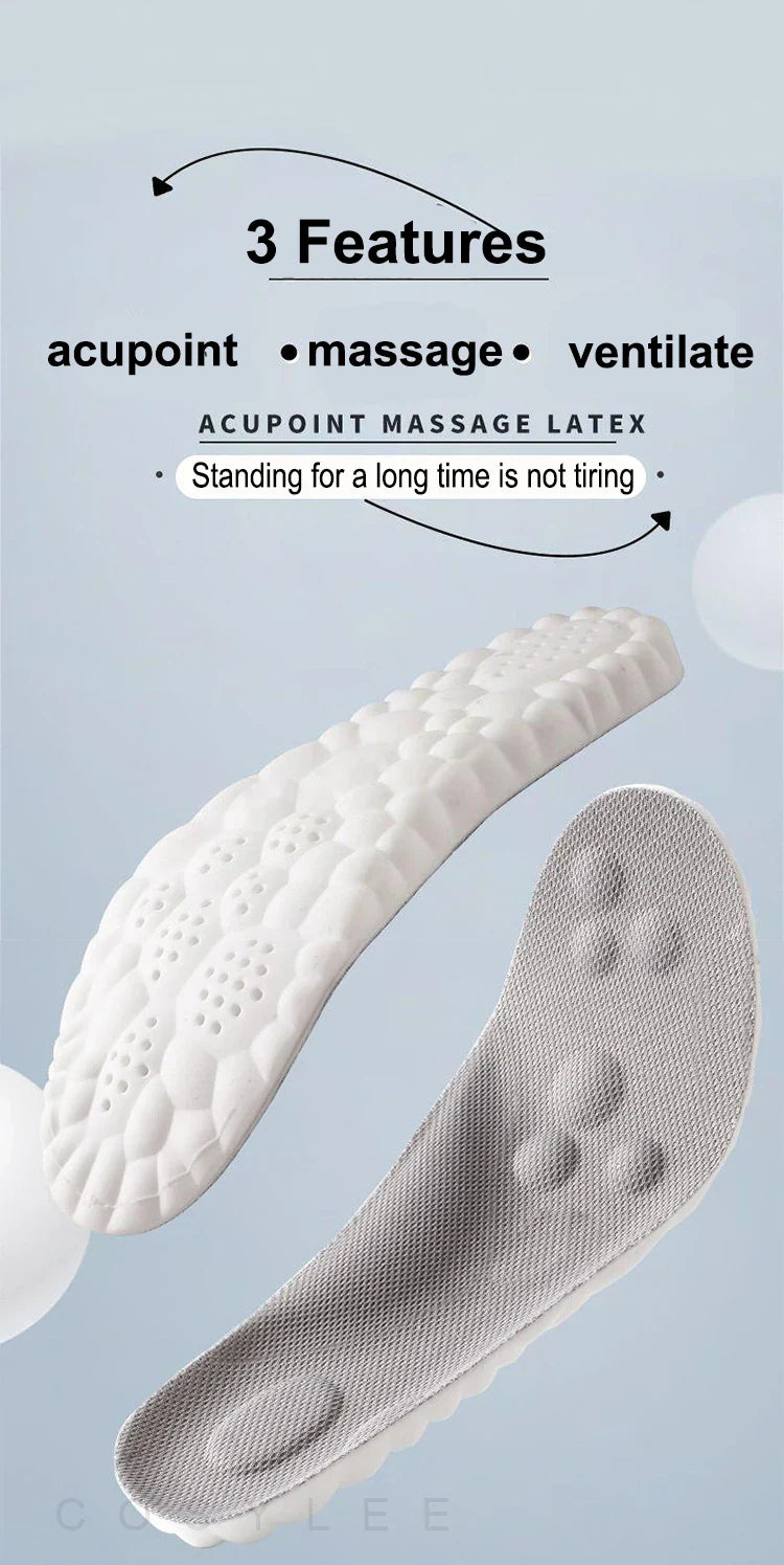 Sport Latex Insoles with Arch Support – Breathable Cushion Plantar Fascia Insole - Tophatter Daily Deals