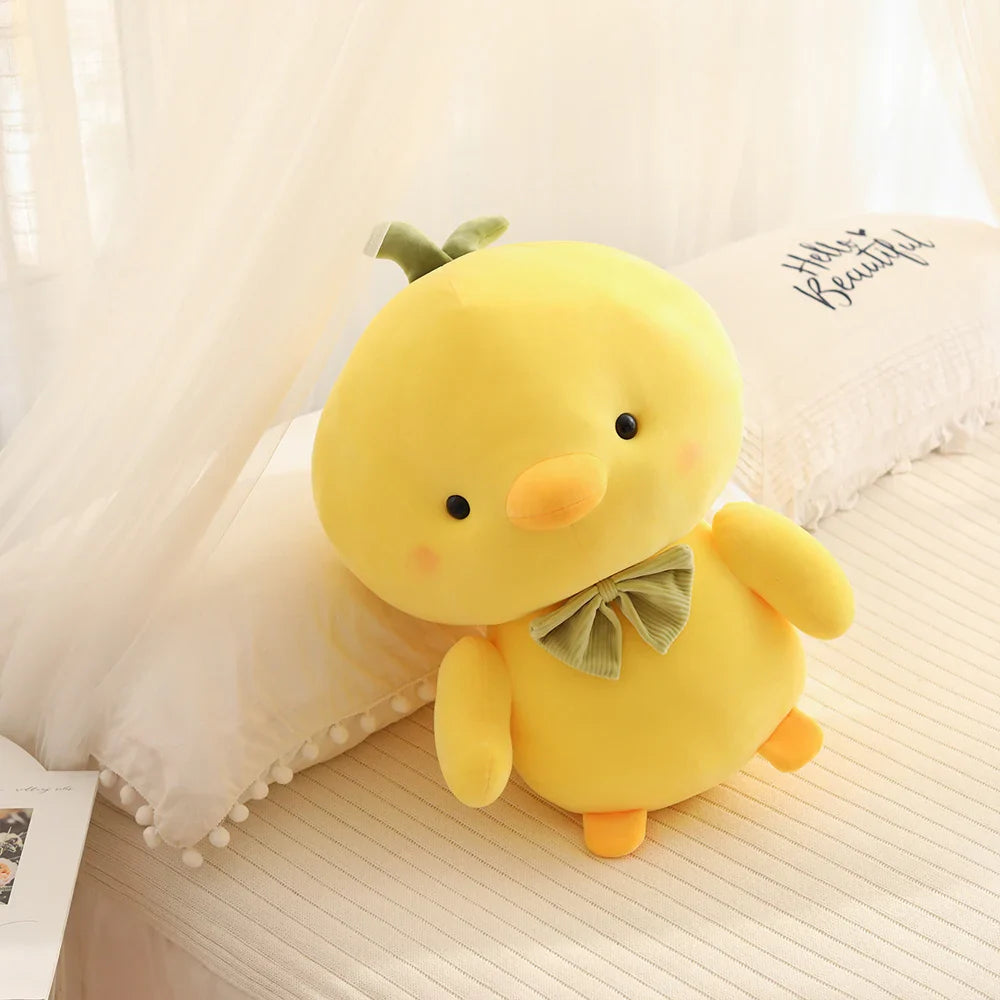 Yellow Chick Chicken Plush Green Bowtie Animals - Tophatter Daily Deals