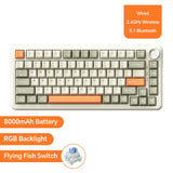 Mechanical Bluetooth Gaming Keyboard 75 Percent Hot Swap Yellow-Fish Switch - Tophatter Daily Deals