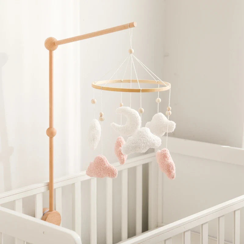 Wooden Crib Mobile Felt Bear Musical Newborn Sensory Toys - Tophatter Daily Deals