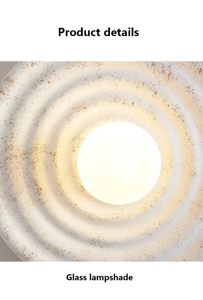 Japandi Wabi Sabi Round Wall Sconce Japanese Minimal LED Light - Tophatter Daily Deals