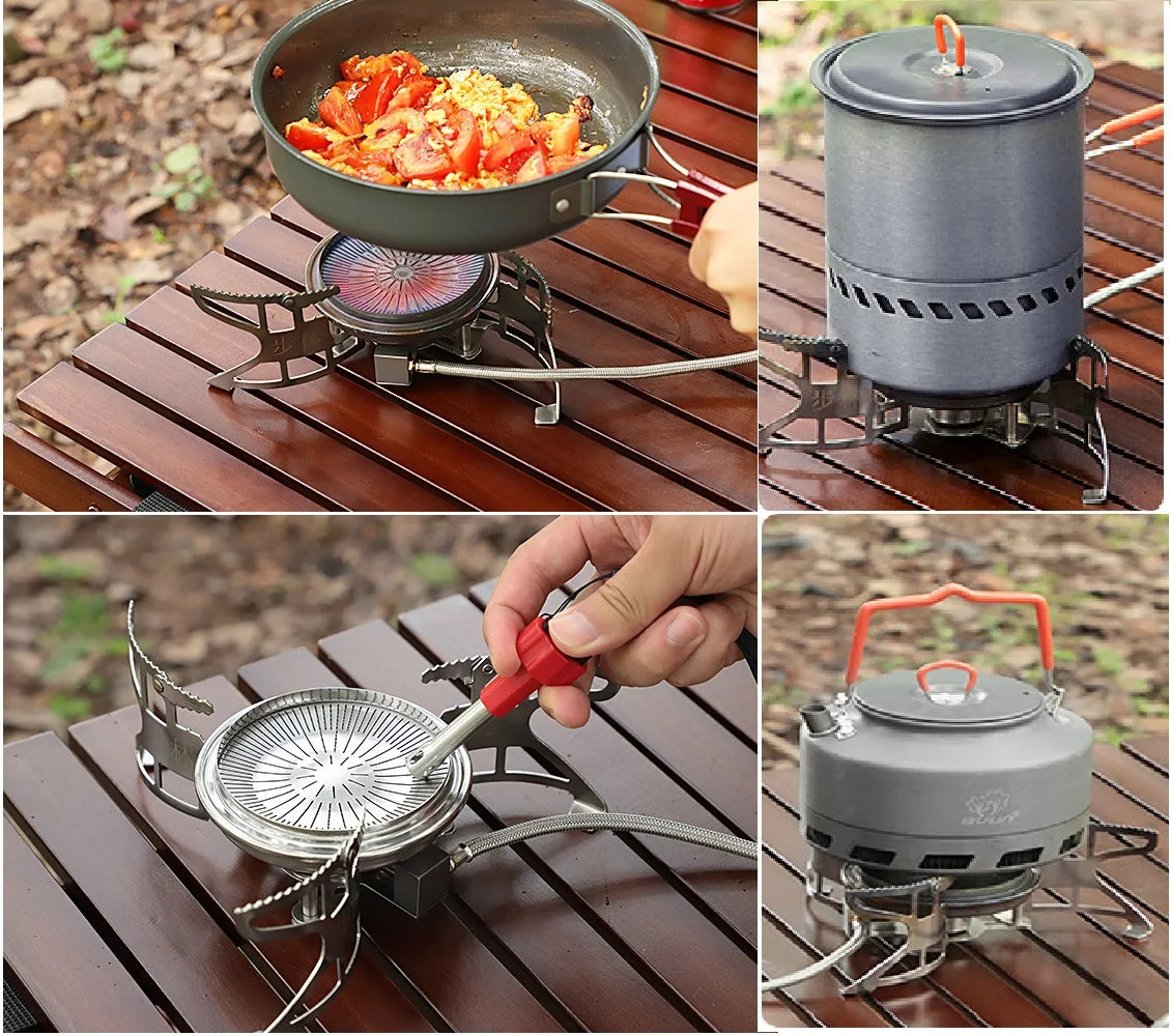 3800W Windproof Camping Gas Stove Silver Camp Cooking - Tophatter Daily Deals