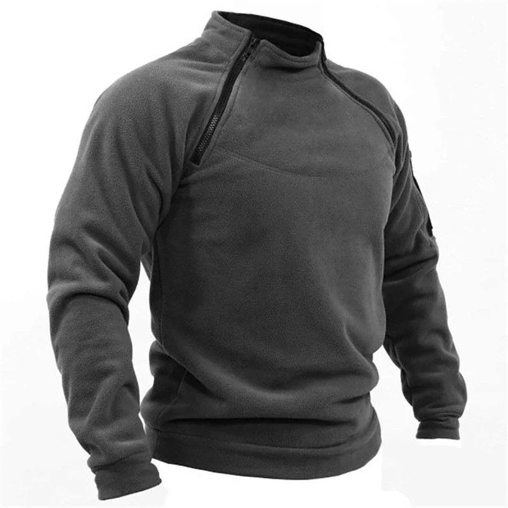 Men's Tactical Fleece Pullover Jacket Outdoor Hiking (Dark Grey) Apparel & Accessories > Clothing > Clothing Tops > Sweaters - Tophatter Daily Deals