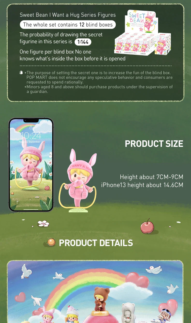 Genuine Pop Mart Sweet Bean I Want a Hug Series Figures Blind Box Animals - Tophatter Daily Deals