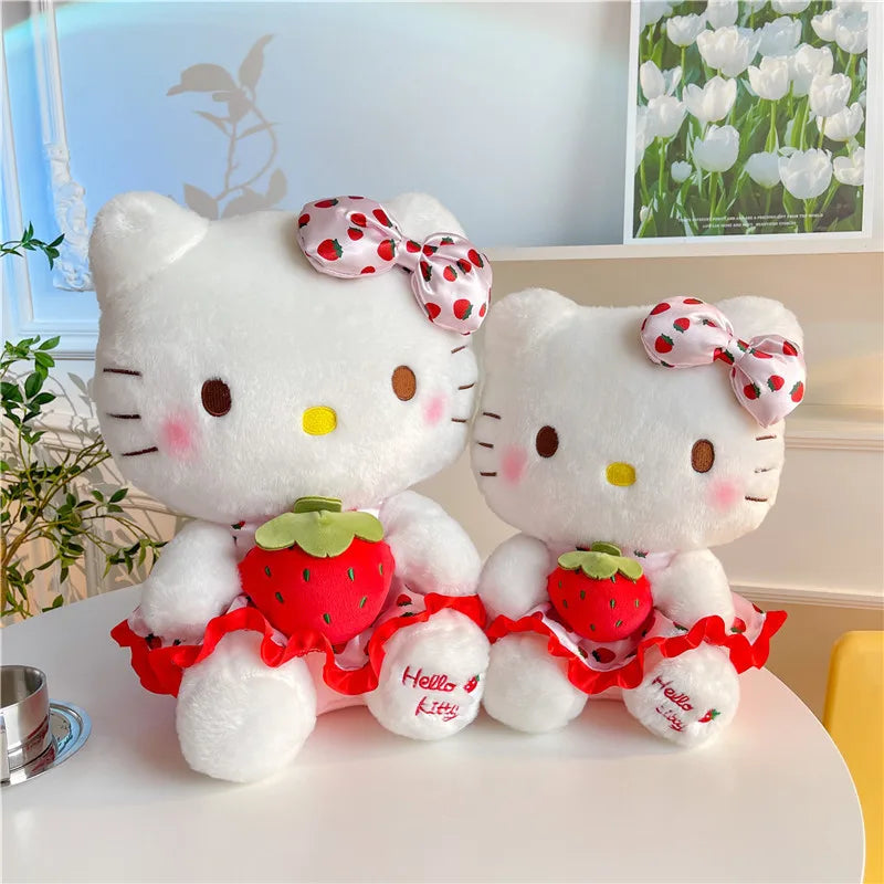 Sanrio Hello Kitty Strawberry Dress Plush Toy 30cm Food - Tophatter Daily Deals