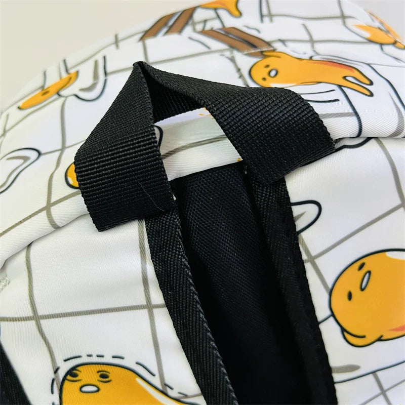 Sanrio Gudetama White Backpack Rucksack Schoolbags Travel Lazy Egg Food - Tophatter Daily Deals