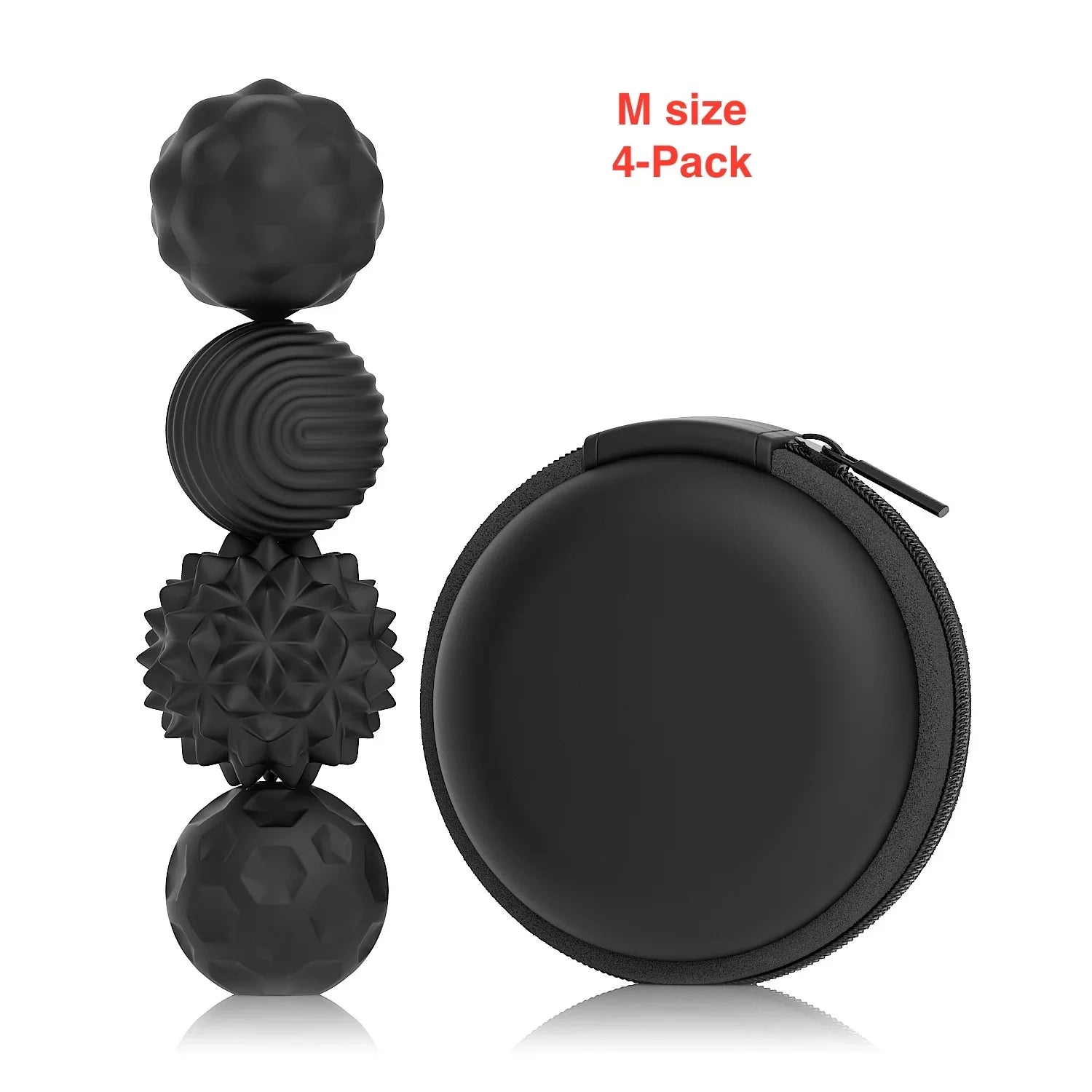 Magnetic Ball Fidget Toy Silicone Sensory Stress Relief M 4-pack Black - Tophatter Daily Deals