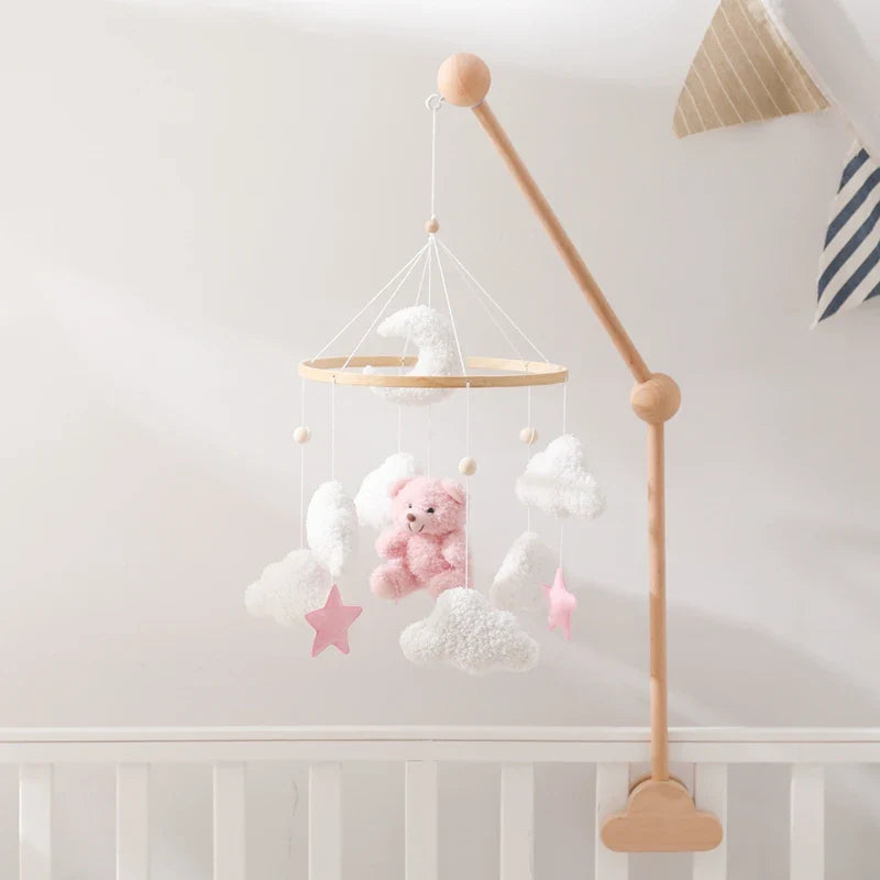 Baby Crib Mobile Wooden Musical Newborn Sensory Toys - Tophatter Daily Deals