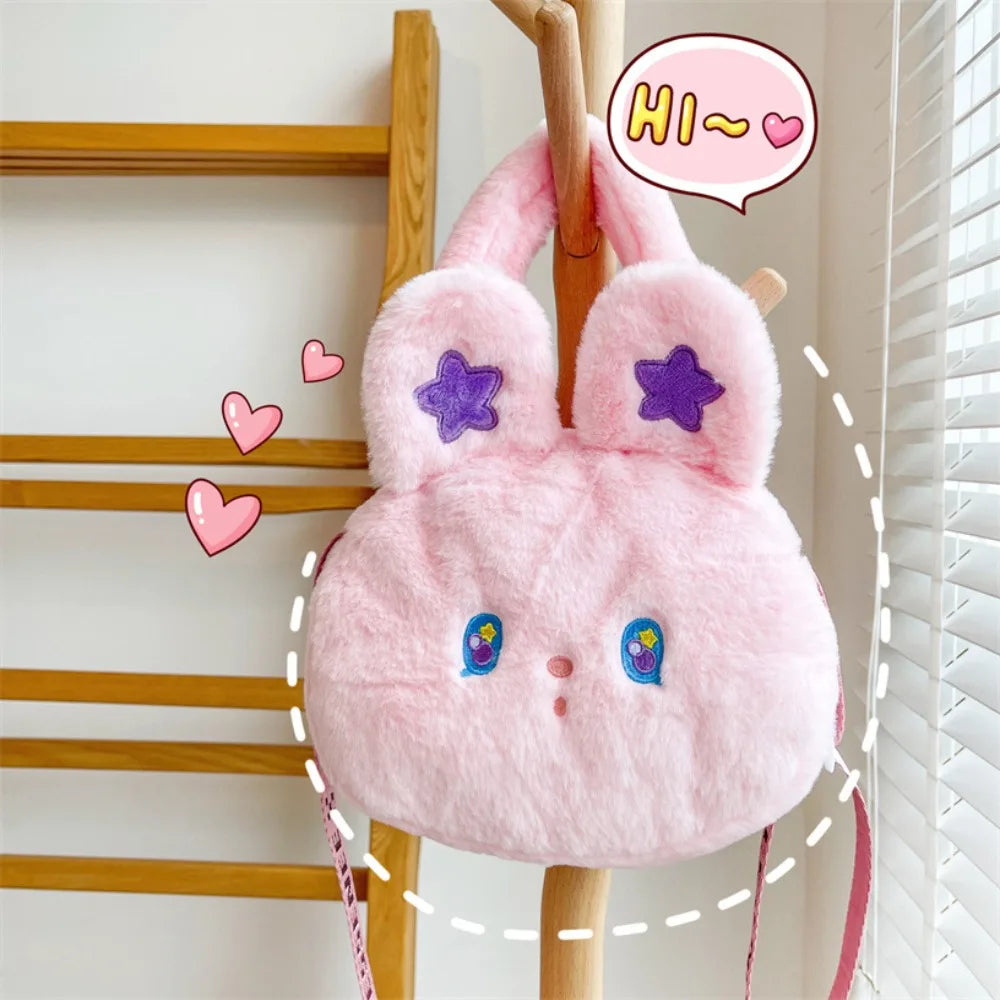 Rabbit Fur Star Bunny Plush Chain Bag Plush Cushion Animals - Tophatter Daily Deals