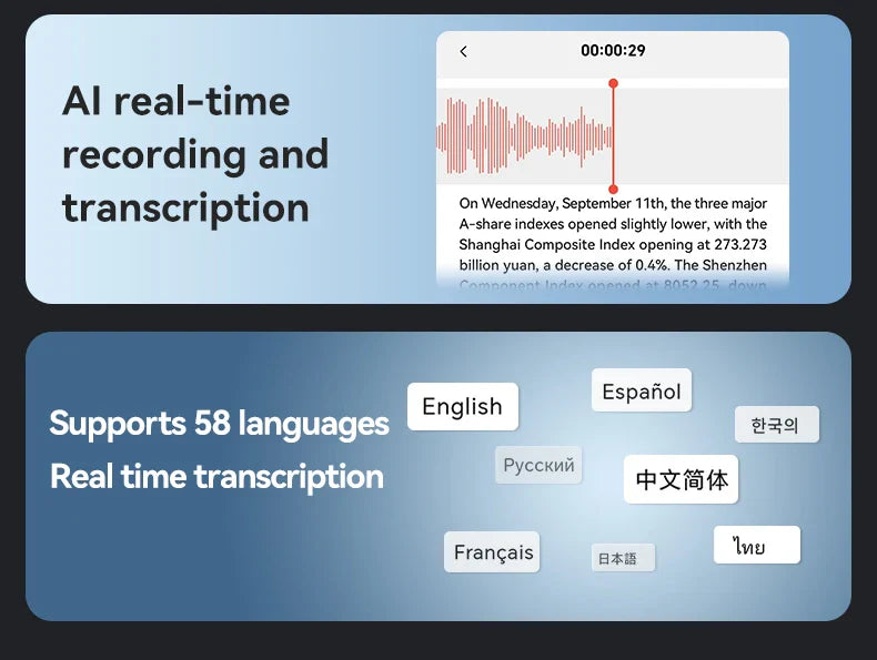 AI Voice Recorder With Real Time Transcribe 58 Languages - Tophatter Daily Deals