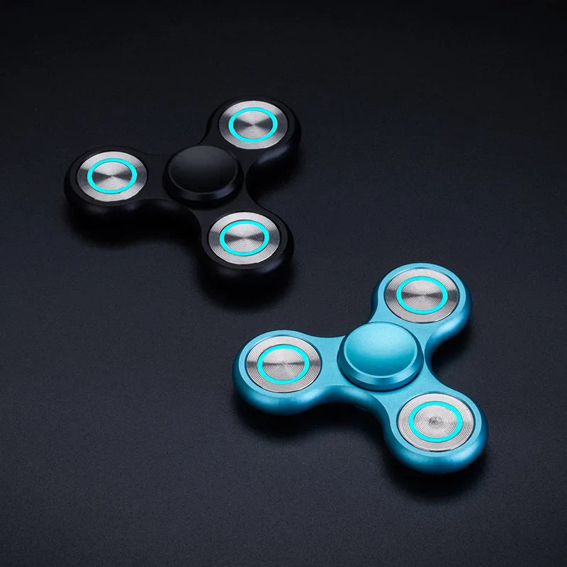 Fidget Spinner Luminous Metal Triangle EDC Desk Focus Toy - Tophatter Daily Deals