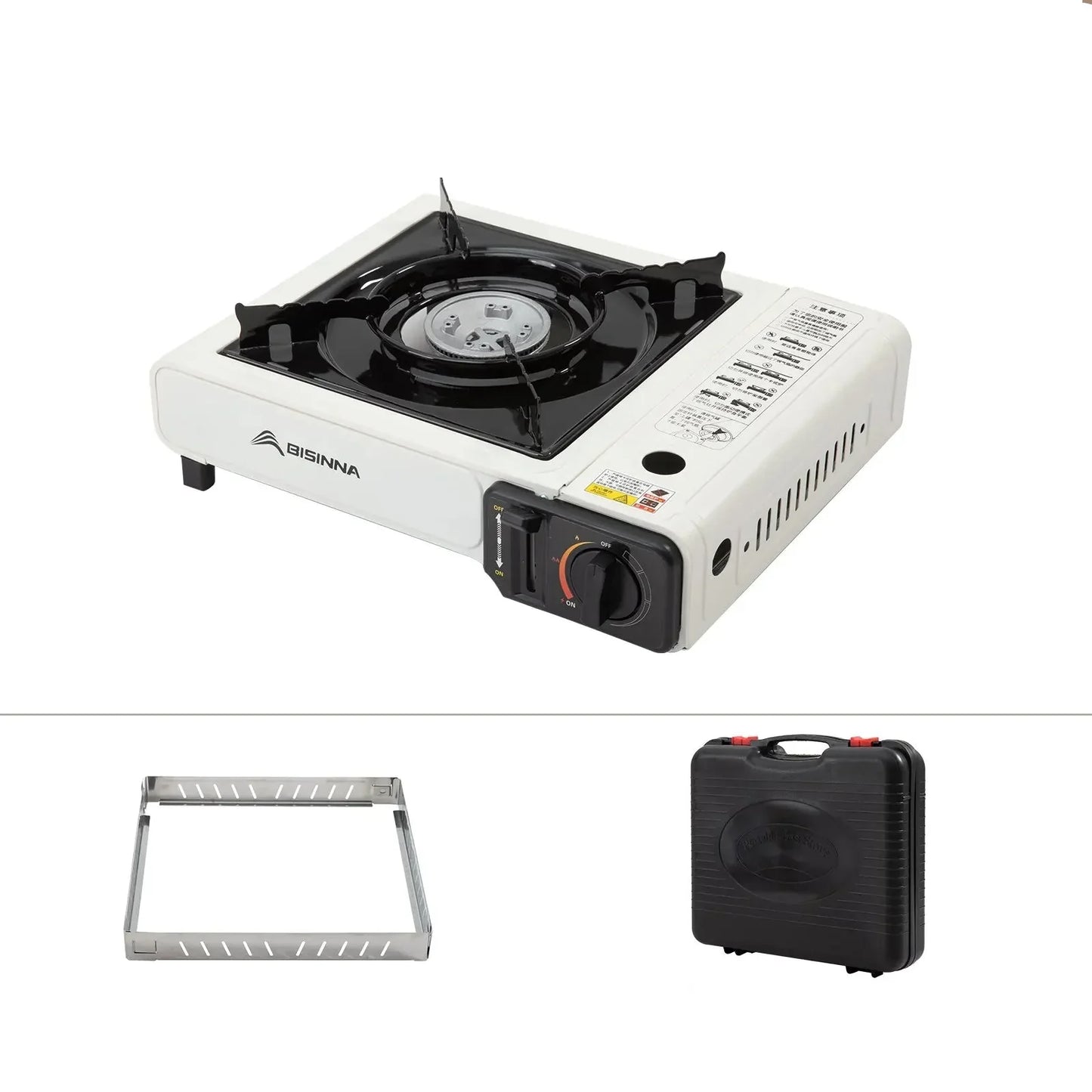 Camping Stove Cassette with 3-Layer Safety White Camp Cooking - Tophatter Daily Deals