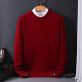 Soft Men's Cashmere Sweater - Crew Neck, Cashmere, Office Red - Tophatter Daily Deals