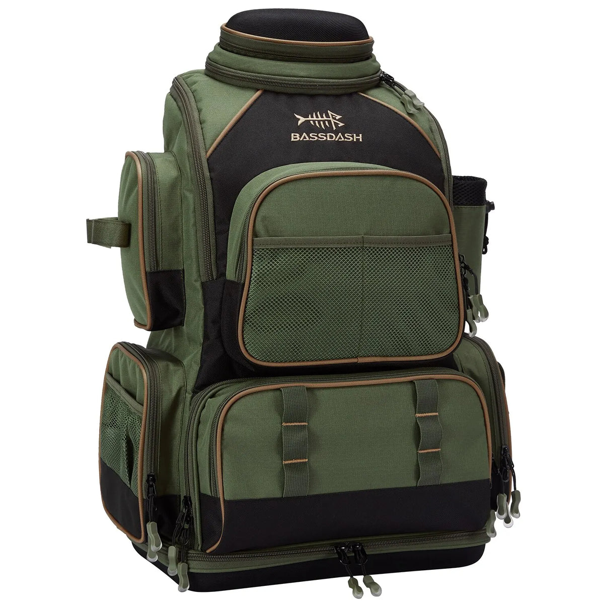 NNEOBATackle Backpack with Rain Cover Rod Holders Army Green Backpacks - Tophatter Daily Deals