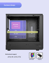 PC Case Glass Side ATX M ATX ITX Support 360mm Radiator - Tophatter Daily Deals