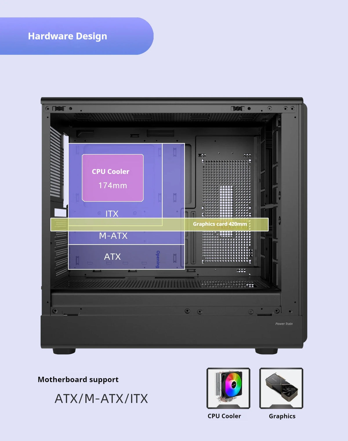 PC Case Glass Side ATX M ATX ITX Support 360mm Radiator - Tophatter Daily Deals