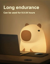 Capybara Silicone Night Light USB Rechargeable Timing Dimming Animals - Tophatter Daily Deals