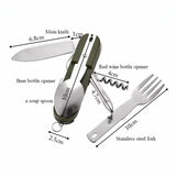 7-in-1 Folding Camping Cutlery Set with Storage Bag Green Camp Cooking - Tophatter Daily Deals