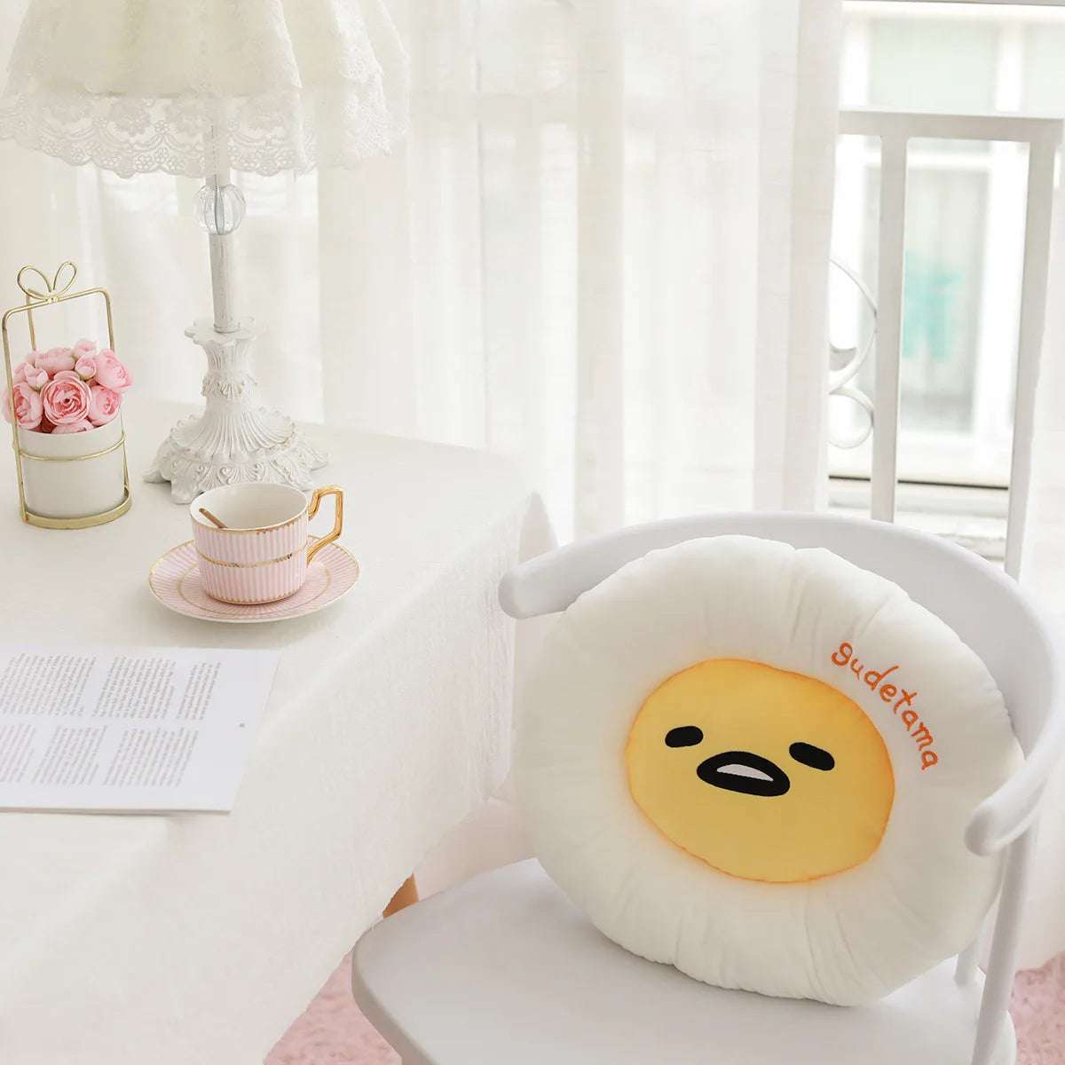 Sanrio Lazy Egg Gudetama Plush Pillow Cushion Chair Cover Food - Tophatter Daily Deals
